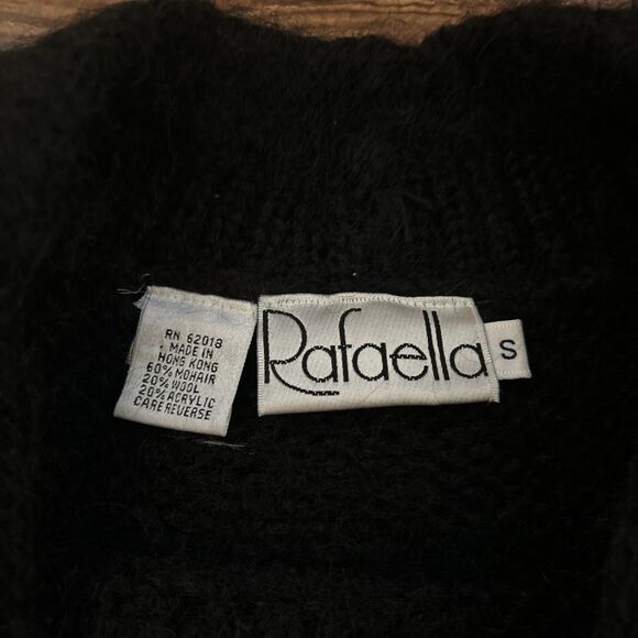 Vintage Rafaella Women’s S Black Mohair & Wool Blend Pullover Sweater - Picture 4 of 6